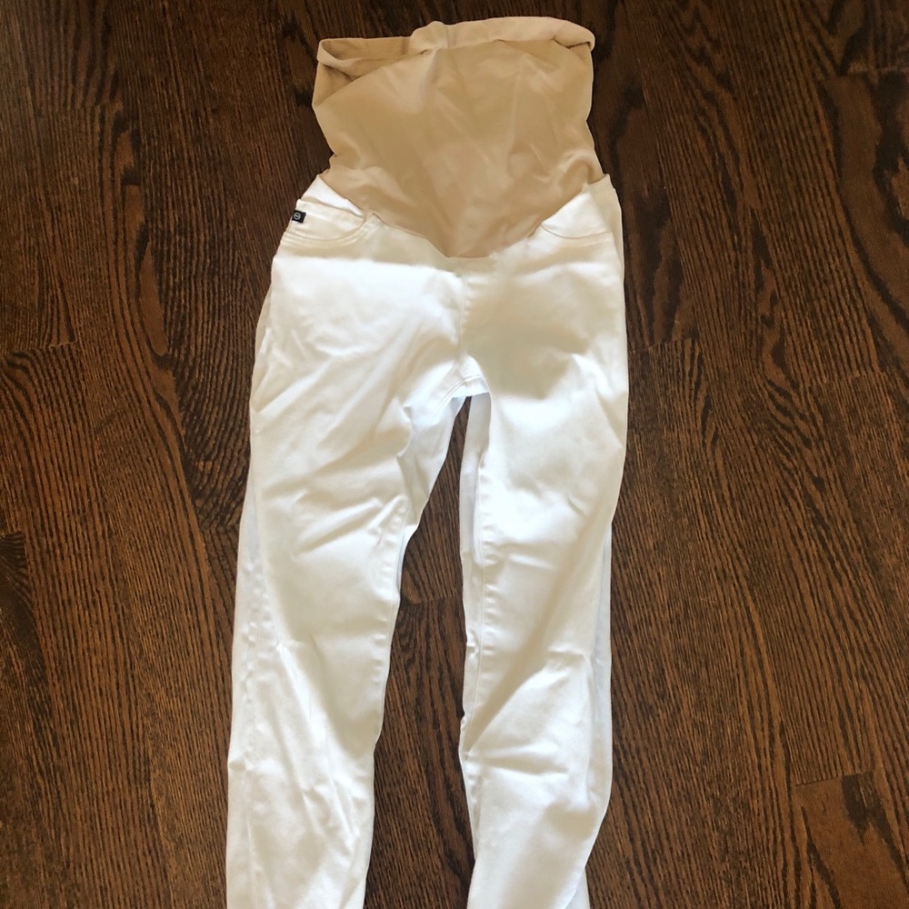 White maternity jeans